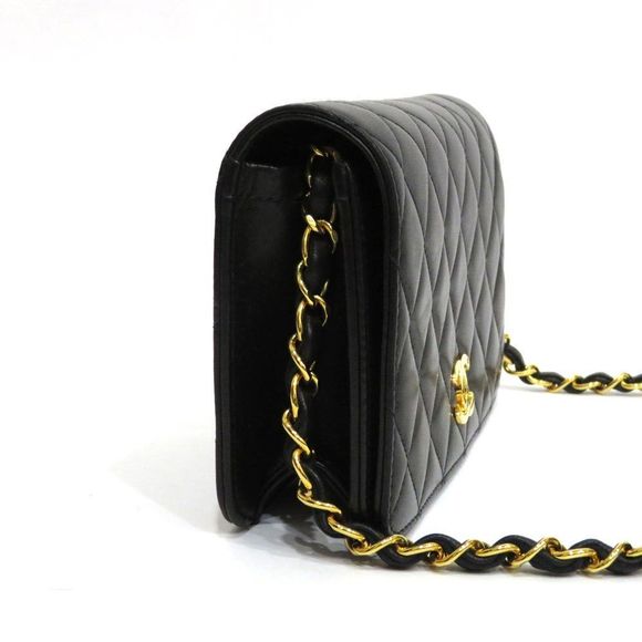 Chanel Lambskin Single Chain Shoulder Pouch Matelasse Black - Picture 3 of 10